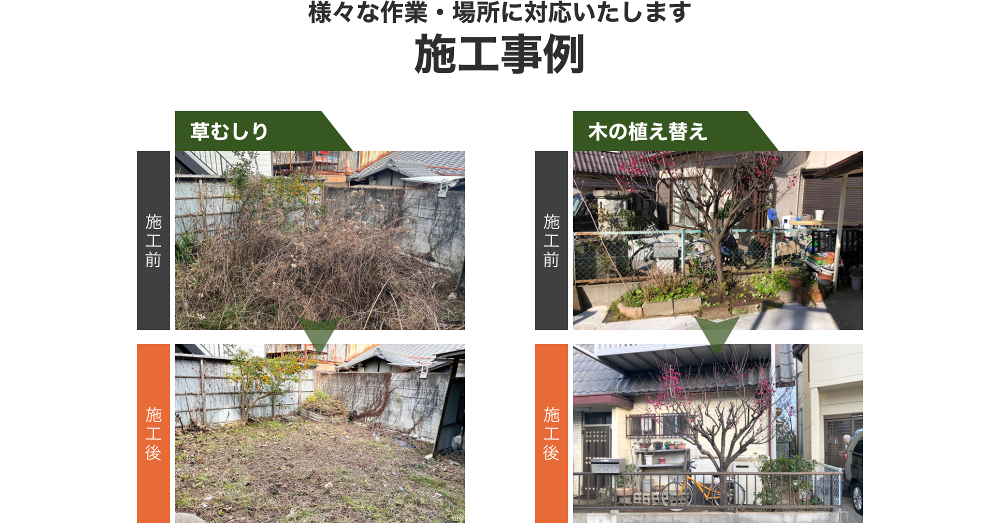 様々な作業・場所に対応いたします施工事例